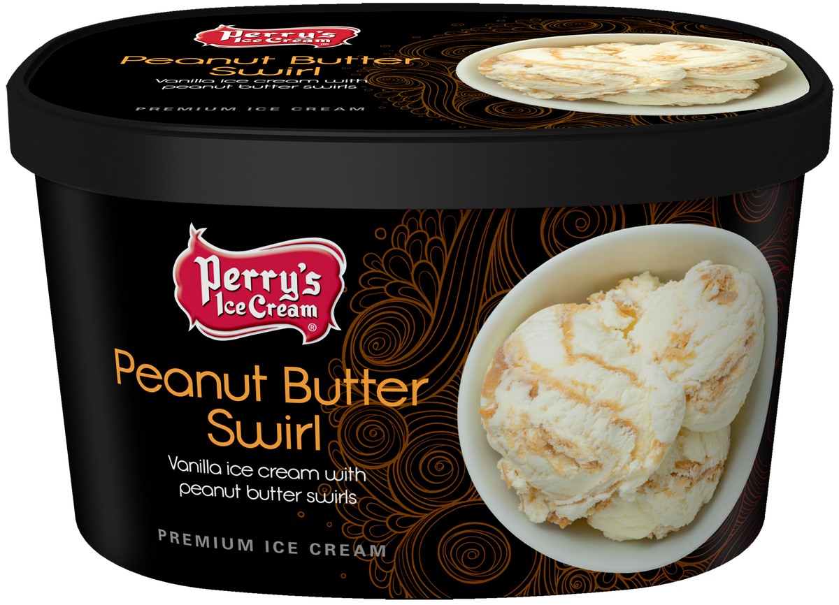 Peanut Butter Swirl (4 PACK) 48oz CARTONS Order Perry's Ice Cream